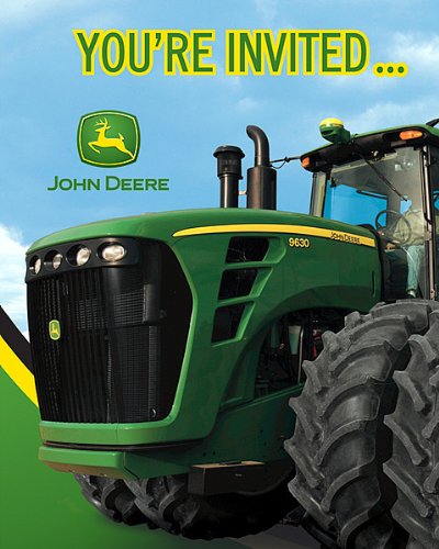 Creative Converting John Deere Invitations 8 Count Cards Plus Envelopes