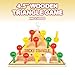 Wooden Game Set by GamieTM - 5 Fun Games for Kids and Family - includes Tic-Tac-Toe, Tower, Domino, Triangle, Pick-up Stick - Compact Size - Best Gift for Boy or Girl 5+.