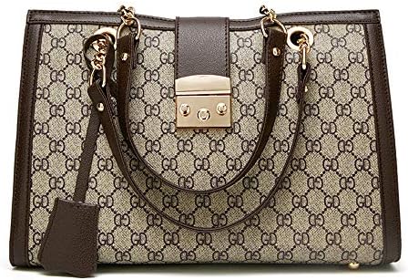 RFVBNM Lock Handbag Korean Version of The Slung Shoulder Bag Large Rhombic Chain Bag,Coffee