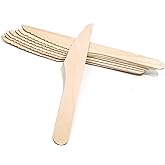 EnvoWise Disposable Wooden Knives, 100 Count, 6.5” Premium Wood Cutlery | Eco-Friendly Biodegradable & Compostable Knives, Av