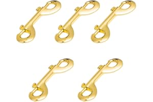 SHUXY Snap Hooks Double Ended Bolt Snaps Trigger Snaps Clasp Buckle Trigger Clips Best Spring Pet Buckle Key Chain for Linking Dog Leash Collar Handmade Crafts Project, Plating and Oil Seal, 5PCS Gold