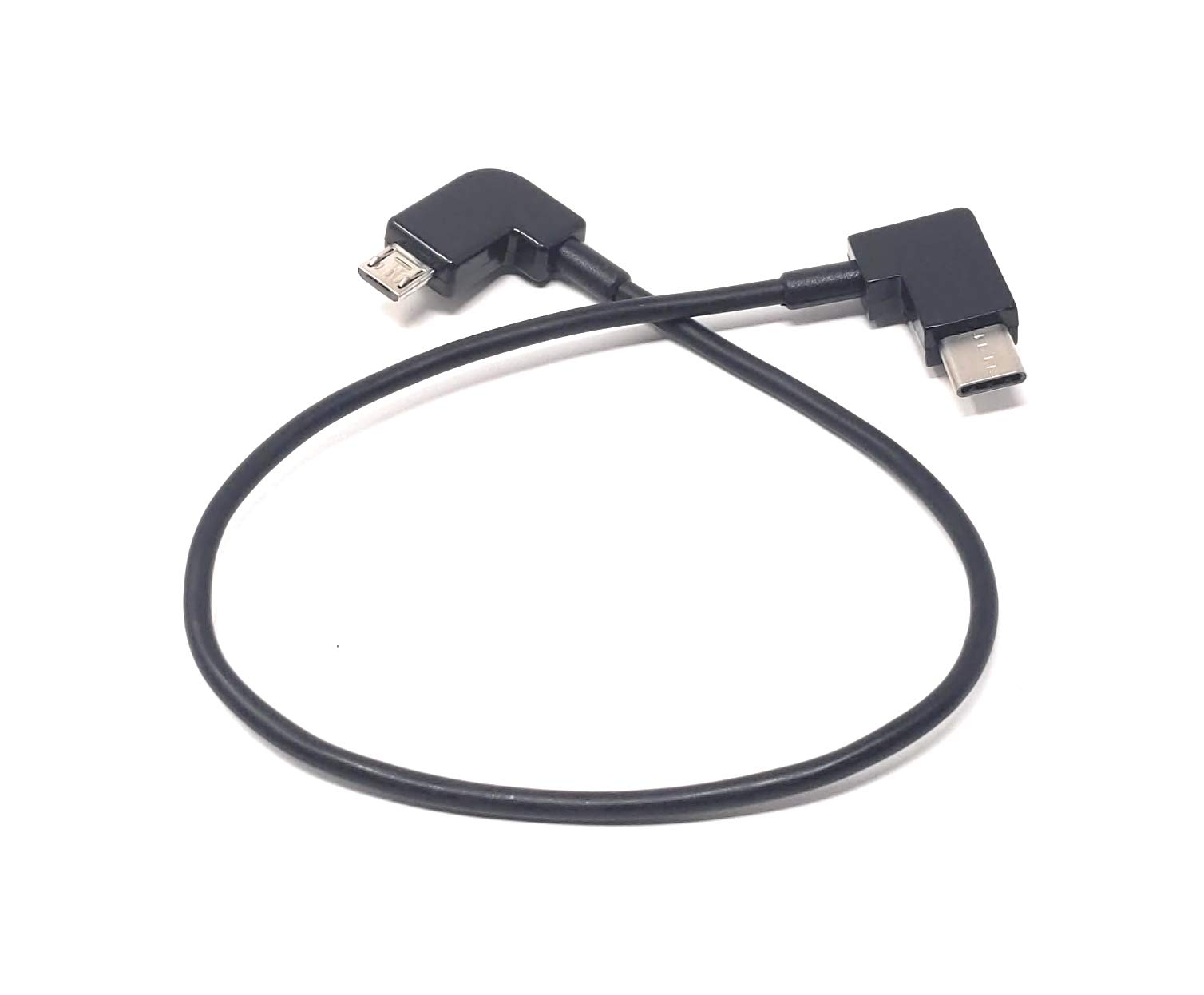 System-S Micro USB to 3.1 type C cable right angle 25cm - charging direction micro USB to type C