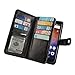 NextKin Case For Huawei Ascend XT H1611, Premium PU Leather Dual Wallet Folio TPU Silicone Cover, 2 Large inner Pockets Double flap Privacy, 9 Card Slots Holder Snap Button & Wrist Strap - Black