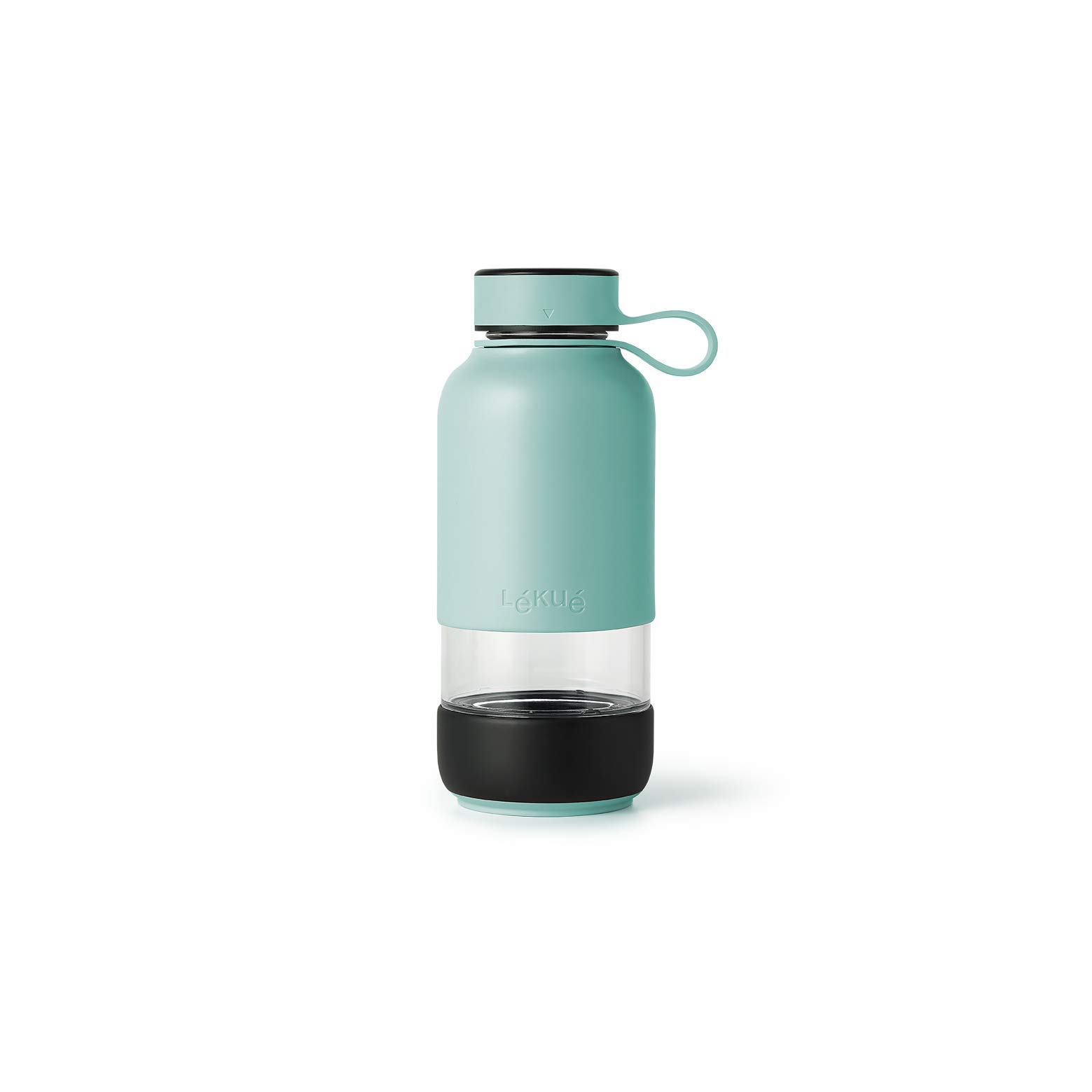 Lékué To Go Drink Bottle, Glass, Blue 600 ml