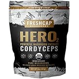 HERO - Cordyceps Mushroom Extract Powder - USDA Organic -60 g- Supplement - Energy and Endurance - Add to Coffee/Tea/Smoothies-Real Fruiting Body No Fillers