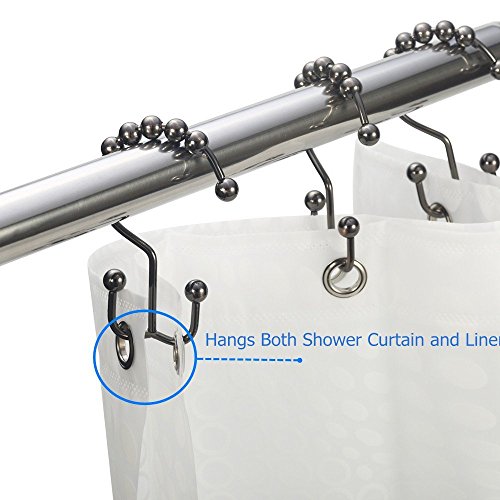Wimaha Rustproof Shower Curtain Rings, Stainless Steel Heavy Duty