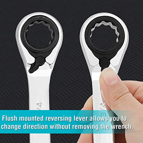 DURATECH Reversible Ratcheting Combination Wrench Set, SAE, 9Piece