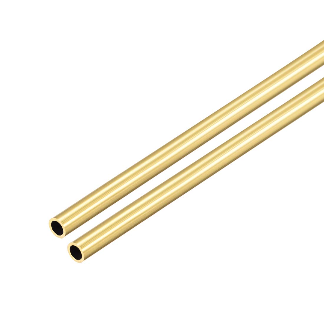 uxcell Brass Round Tube, 300mm Length 3.5mm OD 0.5mm Wall Thickness, Seamless Straight Pipe Tubing 2 Pcs