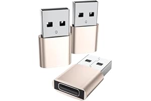 SORTHOL USB C Female to USB Male Adapter 3 Pack, Type C to USB A Charger Cable Adapter, Works with iPhone 12/11 Mini Pro Max, iPad Air/Pro, Samsung Galaxy S21/S20, Google Pixel 5/4 and More