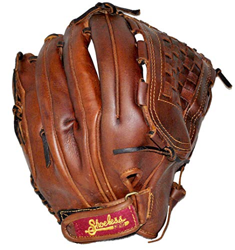 Shoeless Jane Fast Pitch Softball Glove - 100% Leather Vintage Softball Glove Basket Weave (12.5", Right Hand Throw)