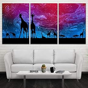 3 Panel Starry Space Pictures Home Wall for...