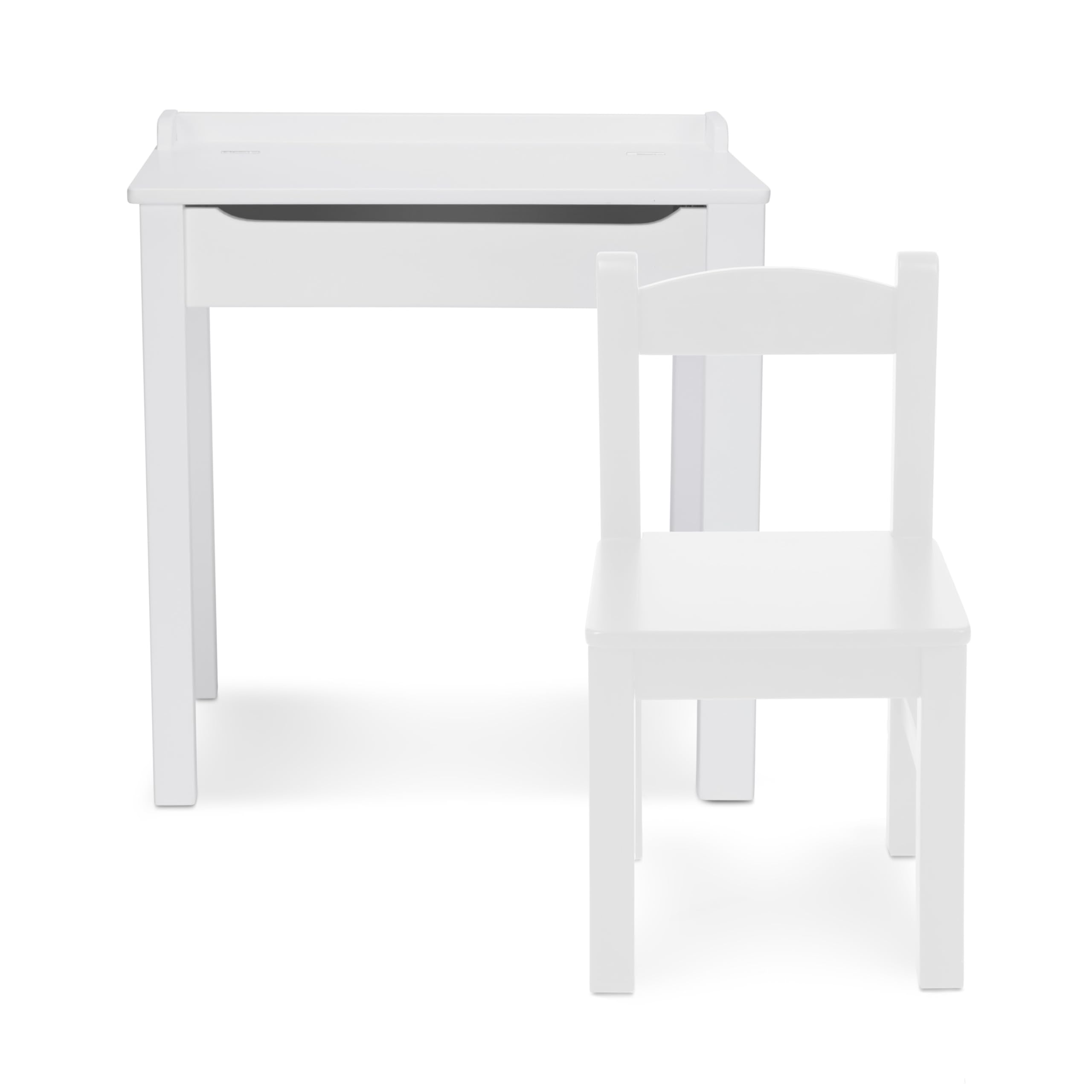 Melissa & Doug Furniture Wooden Lift-Top Desk & Chair - White