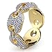 JINAO 18K Gold Plated Bling Iced Out CZ Mariner Link Hip Hop Ring