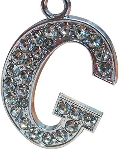 A-Z New Bling Alphabet Letter Metal Keyring Sparkly Diamante 26 Letter Keychain-G