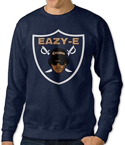 ReBorn Men's Pullover Eazy Oakland E Raider Long Sleeve Tee Crewneck Sweatshirt Navy XL