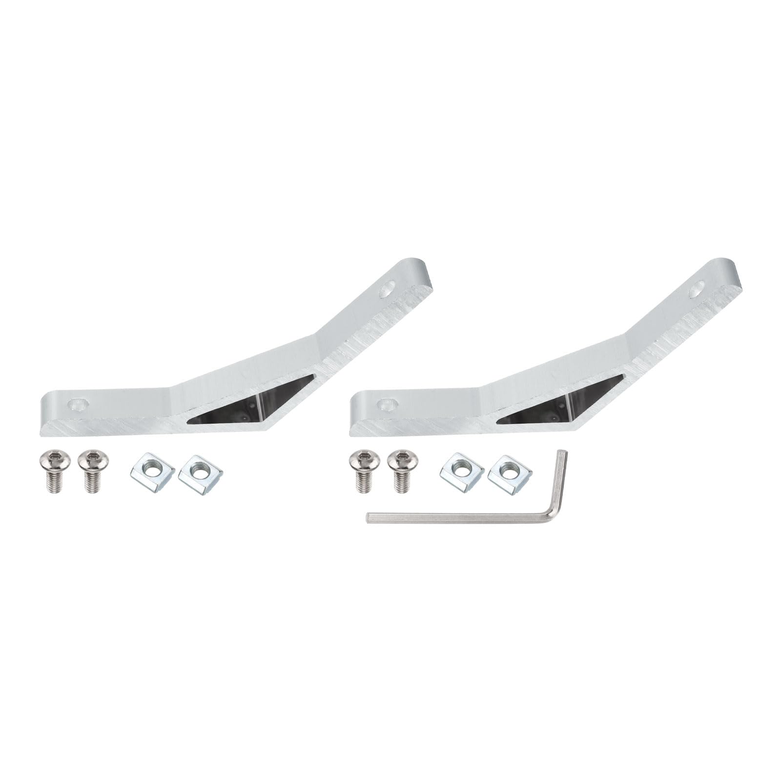 PATIKIL 135 Degree Angle Corner Brackets, 1Set 4.33x0.55 Inch Aluminum Extrusion Profile Accessories Corner Brace Joint Connectors for 2020 Series (Silver)