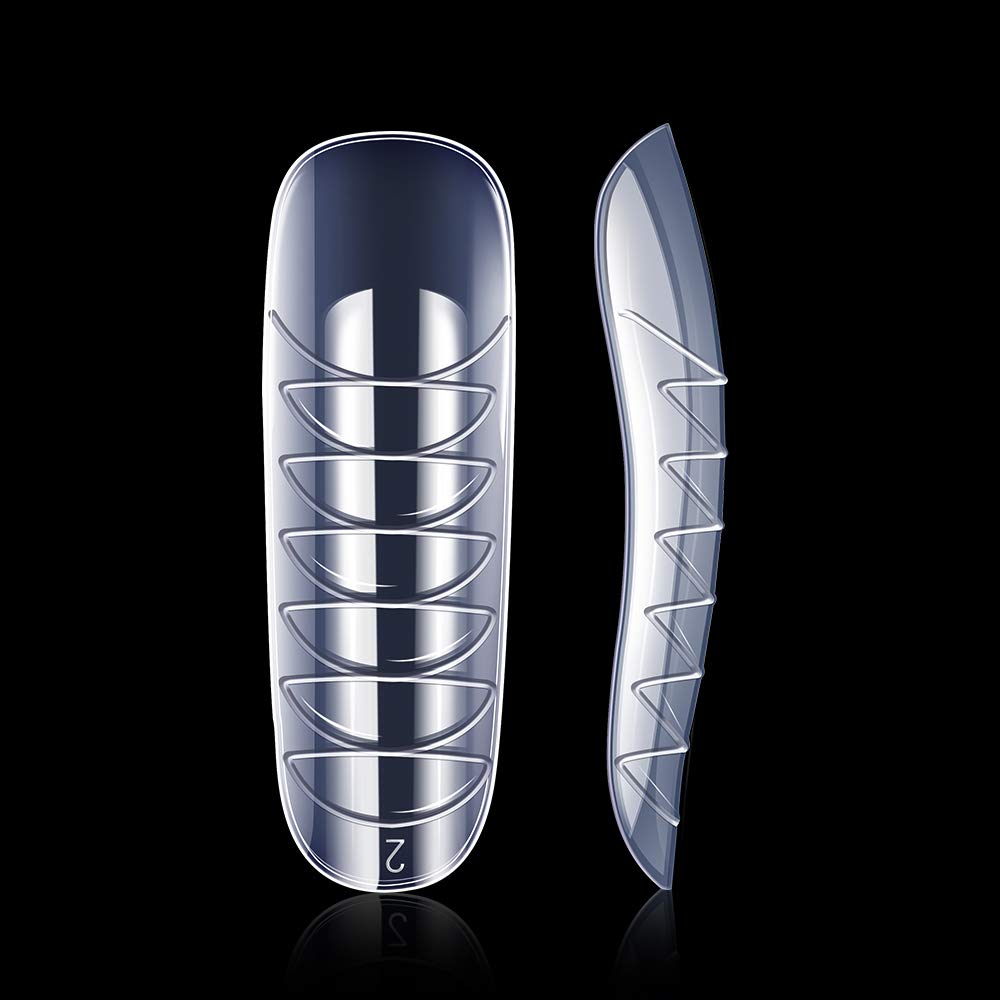 Modelones 120pcs Coffin Nails Clear Ballerina Nail Tips Full Cover Dual Nail Form : Beauty