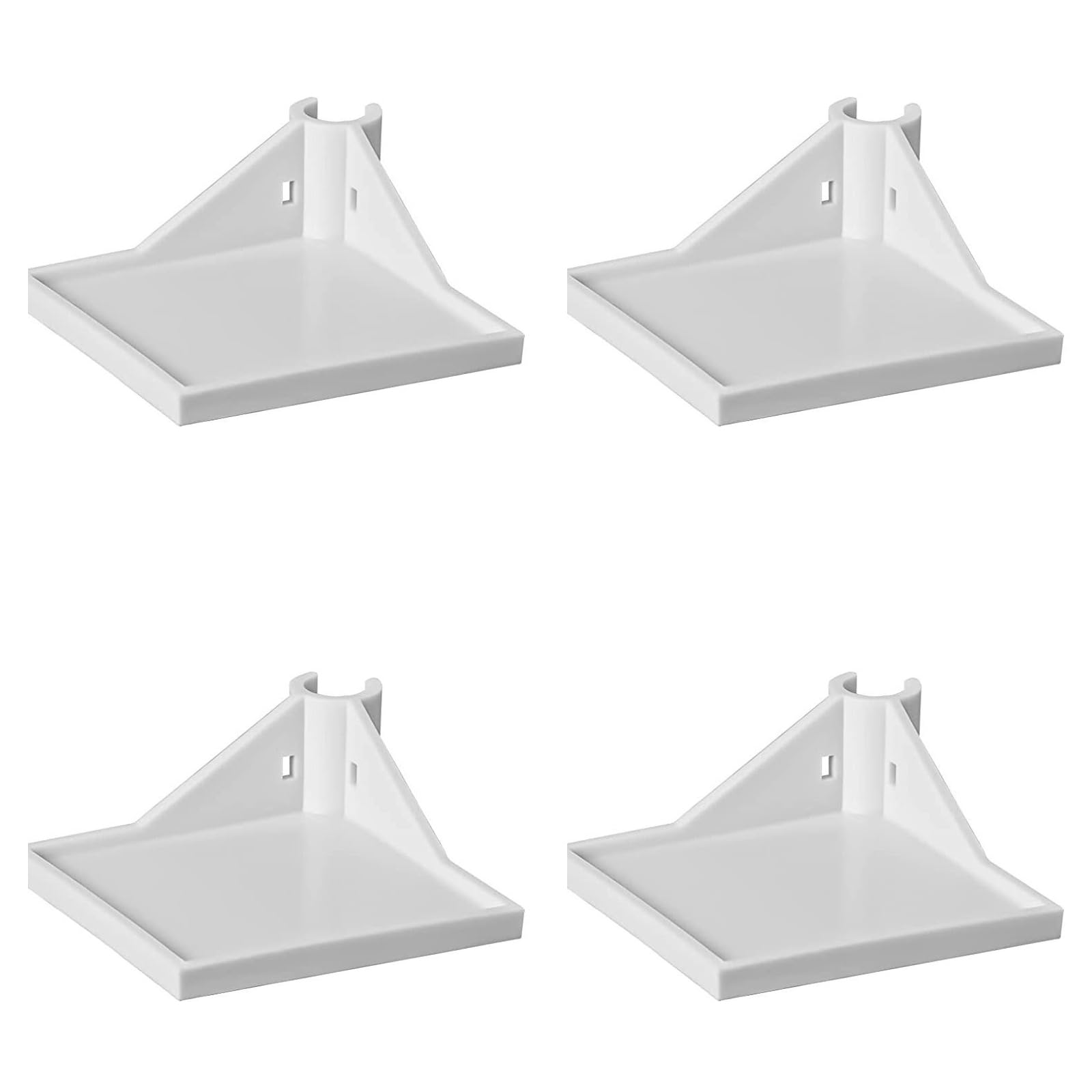 4 Pcs Grow Tent Corner Shelf, White Grow Tent Shelves, 16mm Poles, for Place The Hygrometer Camera and Planting Equipment (White)