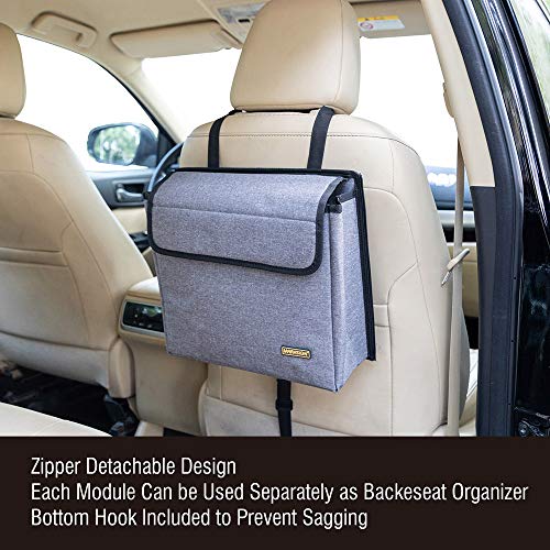 MARKSIGN Deluxe Trunk and Backseat Organizer, Detachable Storage Modules with Built-in Cooler