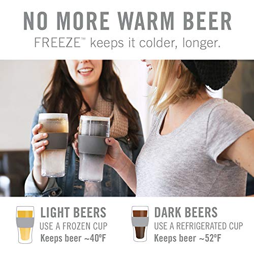 Host Freeze Beer Glass, Freezer Gel Chiller Double Wall Plastic Frozen