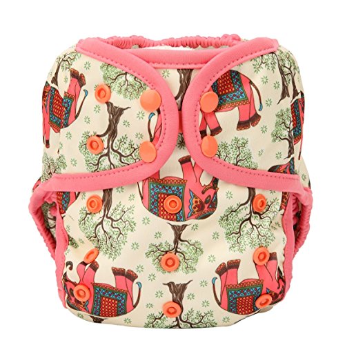 Sigzagor Baby Diaper Cover Nappy One Size 8lbs to 36lbs For Girls (Elephant Tree)