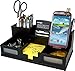 Victor Wood Desk Organizer with Smart Phone Holder, Midnight Black, 9525-5