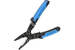 Klein Tools 1025 Long Nose Multi-Purpose Wire Stripper Tool, Made in USA Professional Electrician Tools, Crimping Tool, Cable Stripper for 10-20 AWG Solid, 12-22 AWG Stranded Wire