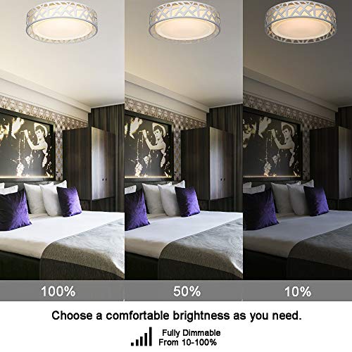 LED Flush Mount Ceiling Light, 14 Inch Dimmable Round Lighting Fixture, 20W 1400 Lumens 3000K Warm White, ETL Listed, Energy Star for Kitchen, Hallway, Bedroom, Stairways