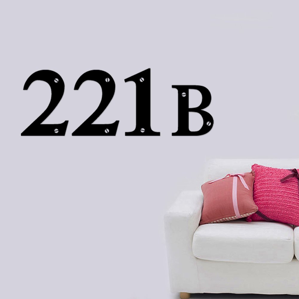 221B Sherlock Holmes Address Removable Wall Sticker Art Home Office Room Mural Decor Vehicle Car Truck Window Bumper Graphic Decal- (6 inch) / (15 cm) Wide MATTE BLACK Color