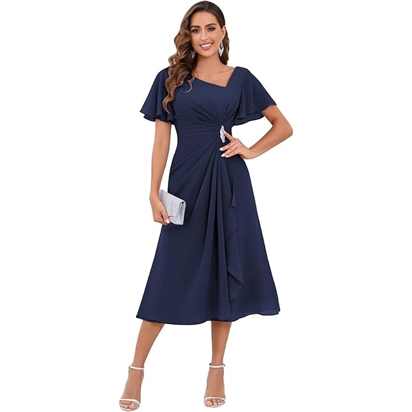 Amazon.com: Maggy London Women's Dresses Women's One Shoulder Asymmetric  Draped Midi - Handkerchief Hem Special Occasion Cocktail Dress, Ensign  Blue, 4 : Clothing, Shoes & Jewelry