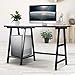 Tangkula Computer Desk with Shelves, Modern Trestle Desk Home Office Desk with Storage Shelf, Space Saving Study Writing Desk, Desk for Bedroom