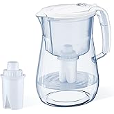 AQUAPHOR Opal 12 Cup Premium Water Filter Pitcher White, Includes 1 x B15 Filter. Countertop Design, with Easy Fill flip top 