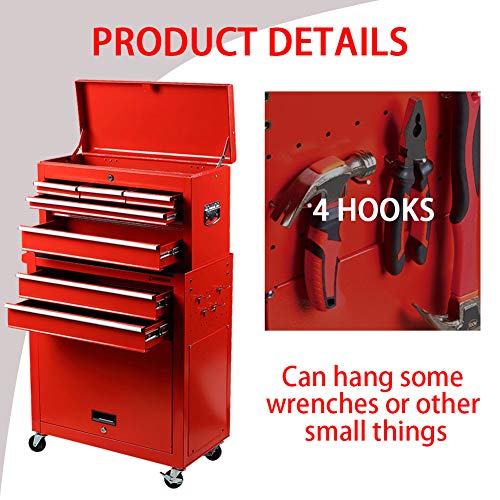 image for INTERGREAT Metal Tools Chest Cabinet for Garage Rolling Toolbox Chest 