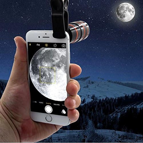 Renyke Universal 12X Zoom Mobile Phone Telescope Lens with Adjustable Clip Compatible with All Android and SmartDevices (Assorted Colour)