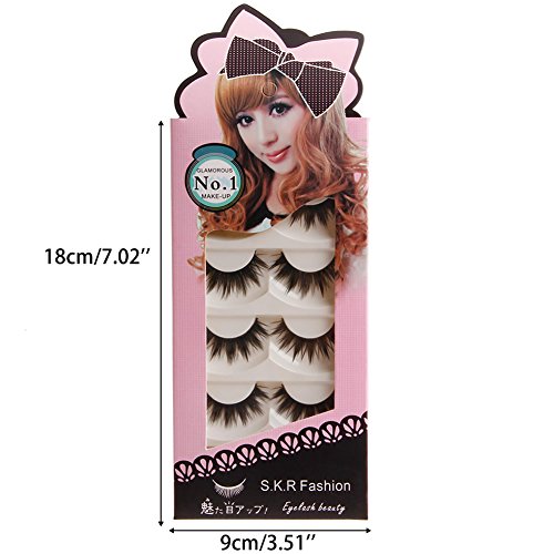 cici store 5 Pairs Handmade Natural Soft Fashion Long Thick Eyelashes Makeup False Eye Lashes