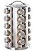 Kamenstein 20 Jar Stainless Steel Revolving Spice Tower - Filled with 20 Premium Spices Plus Free Spice Refills for 5 Years