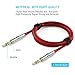 TechRise Audio Cable, 1.5 Meters Nylon Braided Premium Auxiliary Aux Audio Cable Cord for Headphones, iPods, iPhones, iPads, Home/Car Stereos and More - Red