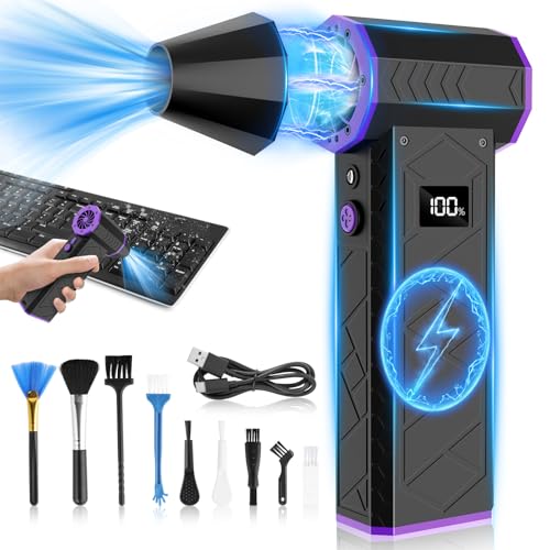 Electric Dust Blower, 130000rpm, 10000mAh Battery, Mini Compressed Air for Cleaning, 4 Adjustable Speeds, Rechargeable with HD Screen, Air Blower for Cleaning Keyboards, PC
