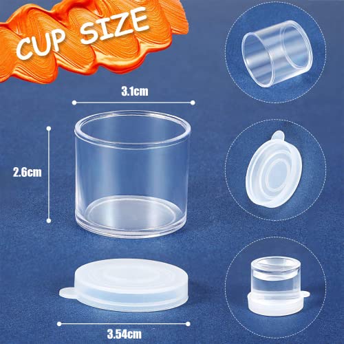 KASTWAVE 50 Pieces Of Plastic Mini Container With Lid, Small Paint Cup, Plastic Mini Paint Container Diy Craft Storage Container, Used For Pigment Beads Seed Clay