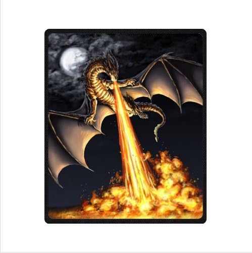 magic Dragon,Mysterious Dragon,Fire Breathing Dragon Super Soft Fleece Blankets and throws 50 X 60 inch (Medium)