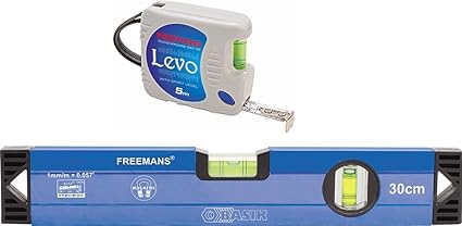 FREEMANS Levo 5m:16mm Measuring Tape + 30cm Basik Spirit Level Magnetic