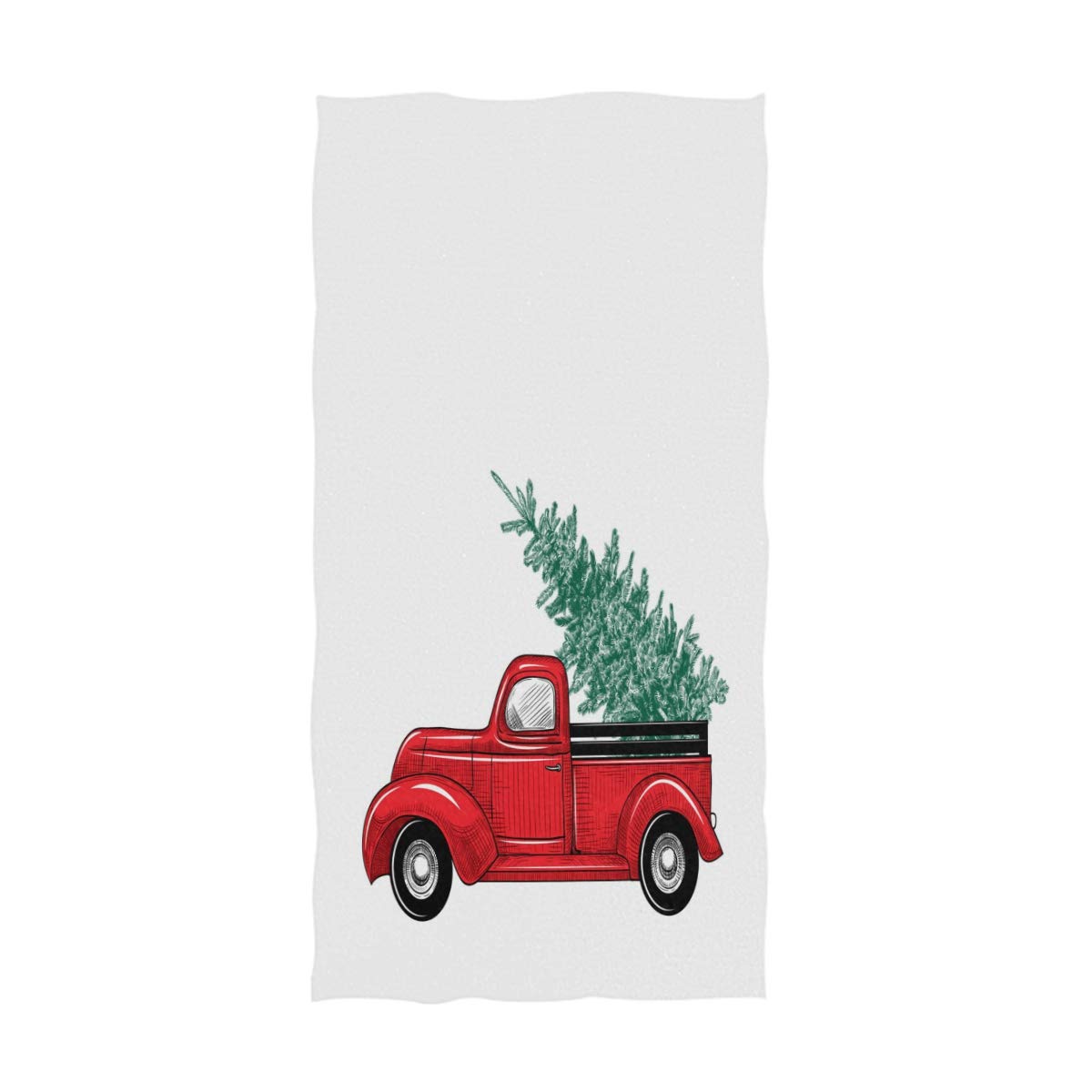 Best Red Truck And Christmas Tree Kitchen Towel