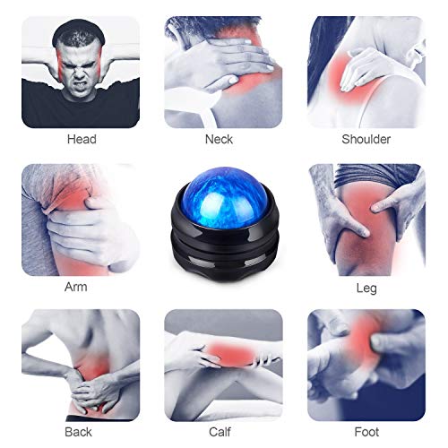 Manual Massage Roller Ball - Massager and Therapy Tool for Sore Muscles, Shoulders, Arms, Neck, Back, Feet, Body, Deep Tissue, Stiffness, Joint Pain, Stress Relief - Thumbnail 2