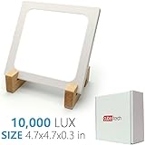 Happy Energy Health Light Daylight Portable Light Therapy Energy Lamp 10,000 Lux Adjustable with Wooden Stand(HL12CW)