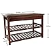 UNICOO - Antique Style Bamboo Shoe Bench Rack with Cushion Upholstered Padded Seat Storage Shelf Bench, 2-Tier Shoe Rack Entryway Shoe Organizer (Antique Brown -76)