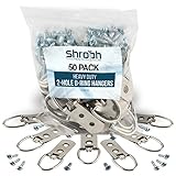 D Ring Picture Hangers With Screws Heavy Duty, Supports Up To 40 Lbs, 2 Hole, (50 Pack) By Shroph