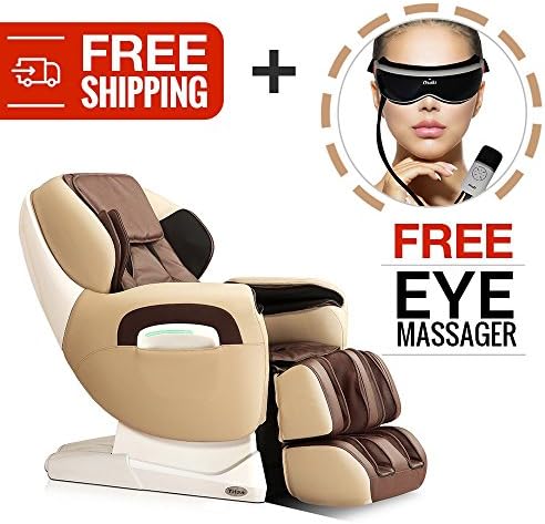 Therapeutic Zero Gravity Shiatsu Reclining Massage Chair. Titan TP-8400 with Revolutionary L-Track Technology and Computer Body Scan for Fully Customizable Relaxation and Pain Relief (Cream)