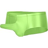 FEOYA Mens Shiny Bikini Underwear Sexy Low Rise Bulge Enhancing Thong Boxer Briefs Metallic Hot Men Pouch Underwear with Ball