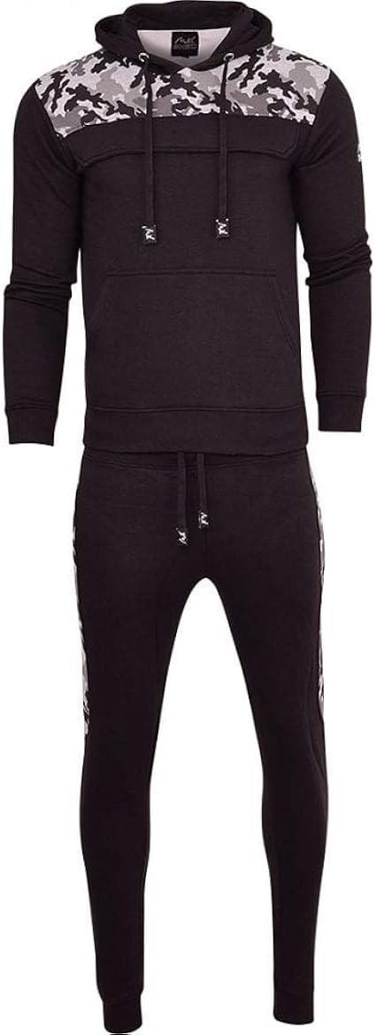 Max Edition Mens MX360 Fleece Camo Tracksuit Set - Top and Bottoms Full Complete Gym Fitness 