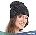 Brook + Bay Cable Knit Beanie Winter Hat for Women - Warm, Chunky, Soft Stretch, Thick & Cute Knitted Caps for Cold Weather Black Gray